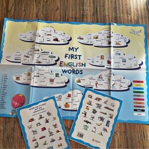 Bilingual Learning Poster with Stickers for Kids